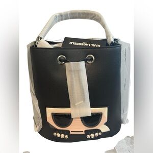 Karl Lagerfeld Paris Maybelle Logo Crossbody Bucket Bag